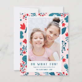 Niedliches farbiges skandinavisches Foto Feiertagskarte