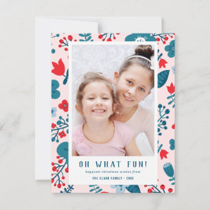 Niedliches farbiges skandinavisches Foto Feiertagskarte