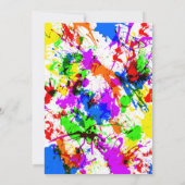 Niedliches farbiges Spritzer-Malerdesign Brautpart Einladung (Rückseite)
