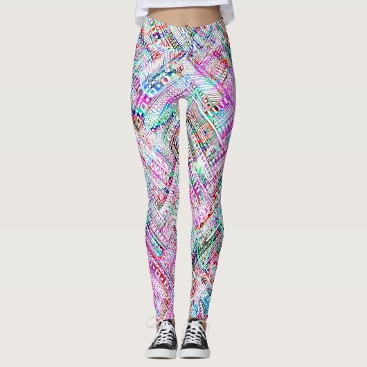Niedliches farbiges Stammmuster Leggings (Vorderseite)