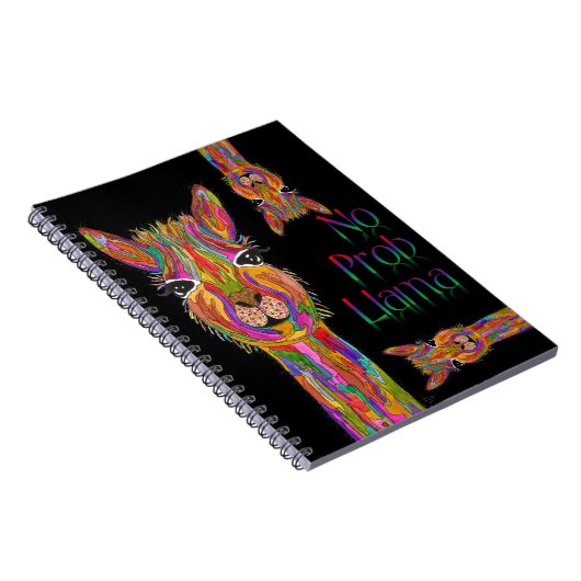 Niedliches, farbiges und lustiges Lama SpiralNoteb Notizblock (Rechte Seite)