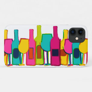 Niedliches farbiges Weinflaschenmuster Case-Mate iPhone Hülle