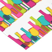 Niedliches farbiges Weinflaschenmuster Großer Tischläufer (Ecke)