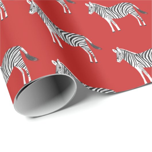 Niedliches farbiges Zebras-Farbmuster Geschenkpapier (Rolleneckpunkt)