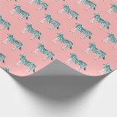Niedliches farbiges Zebras-Muster beim Tier rosa Geschenkpapier (Ecke)