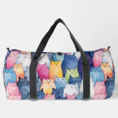 Niedliches Farbkatzenmuster Duffle Bag (Rückseite)
