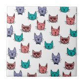 Niedliches Farbkatzenmuster Fliese (Vorderseite)