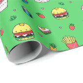 Niedliches Farbmuster auf grüner Seite Geschenkpapier (Rolleneckpunkt)