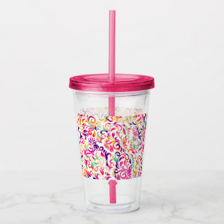 Niedliches Farbmuster der Blume Acryltrinkbecher