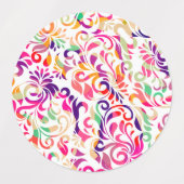 Niedliches Farbmuster der Blume Etiketten (Design 1)