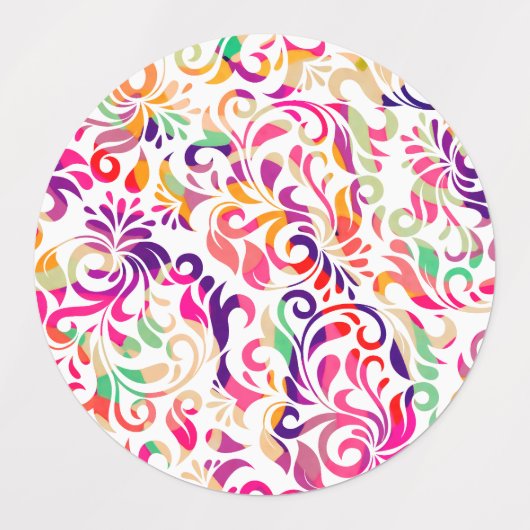 Niedliches Farbmuster der Blume Etiketten (Design 1)