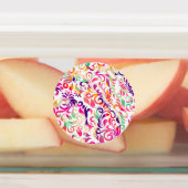 Niedliches Farbmuster der Blume Etiketten (Befestigt)