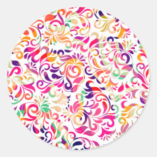 Niedliches Farbmuster der Blume Runder Aufkleber