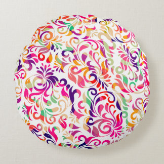 Niedliches Farbmuster der Blume Rundes Kissen