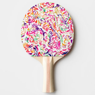 Niedliches Farbmuster der Blume Tischtennis Schläger
