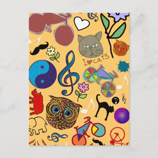 niedliches Farbmuster Postkarte (Vorderseite)