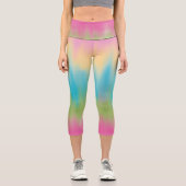 Niedliches Farbmuster von Northern Lights Blue Pin Capri Leggings (Vorderseite)