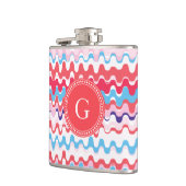 Niedliches, farbrosa, abstraktes Muster Flachmann (Links)