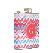 Niedliches, farbrosa, abstraktes Muster Flachmann (Rechts)