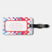 Niedliches, farbrosa, abstraktes Muster Gepäckanhänger (Rückseite horizontal)