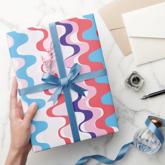 Niedliches, farbrosa, abstraktes Muster Geschenkpapier (Schenken)