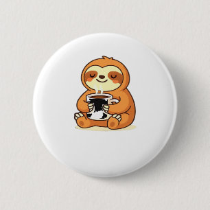 Niedliches Faulenzen mit heißem Kaffee Premium T-S Button