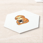 Niedliches Faulenzen mit heißem Kaffee Premium T-S Untersetzer (angewinkelt)