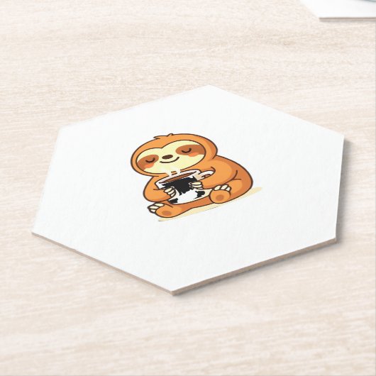 Niedliches Faulenzen mit heißem Kaffee Premium T-S Untersetzer (angewinkelt)