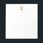 Niedliches Faulenzer Rosa Zen Yoga Lotus Kunst, Di Notizblock<br><div class="desc">Dieses einfache Notizblock zeigt eine niedliche Kunstdarstellung eines friedlichen Schlamms in der Yoga-Lotusposition. Personalisieren Sie es mit Ihrem Namen. Tolle Geschenkidee!</div>