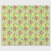 Niedliches Faultier auf dem Zweig Muster Babydusch Geschenkpapier (Flach)