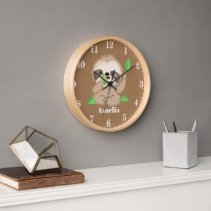 Niedliches Faultier, die Zimmerdekoration für Mädc Uhr