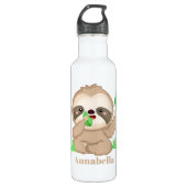 Niedliches Faultier Edelstahlflasche (Vorderseite)