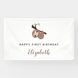 Niedliches Faultier Erster Geburtstag Adorable Ani Banner