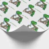 Niedliches Faultier mit Geburtstagsballons Geschenkpapier (Ecke)