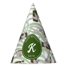 Niedliches Faultier Muster im Wildwald Geburtstag Partyhütchen