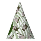 Niedliches Faultier Muster im Wildwald Geburtstag Partyhütchen (Rechts)