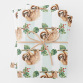 Niedliches Faultier-Muster nach unten Geschenkpapier Set (Beispiel)