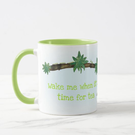 Niedliches Faultier "weck mir, wenn es Zeit für Te Tasse (Links)