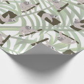 Niedliches Faultiermuster im Wildwald Geschenkpapier (Ecke)