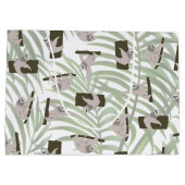 Niedliches Faultiermuster im Wildwald Große Geschenktüte (Rückseite)