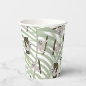 Niedliches Faultiermuster im Wildwald Pappbecher (Rückseite)