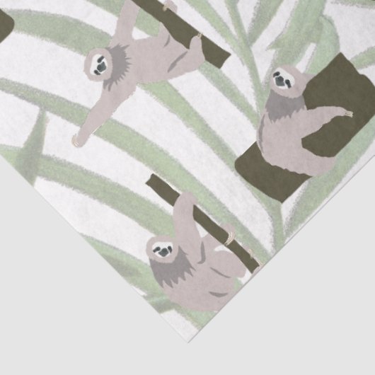 Niedliches Faultiermuster im Wildwald Seidenpapier (Ausschnitt)