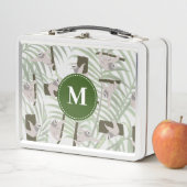 Niedliches Faultiermuster in der Wildwaldmonogramm Metall Brotdose (Beispiel)