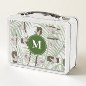 Niedliches Faultiermuster in der Wildwaldmonogramm Metall Brotdose (Rückseite)