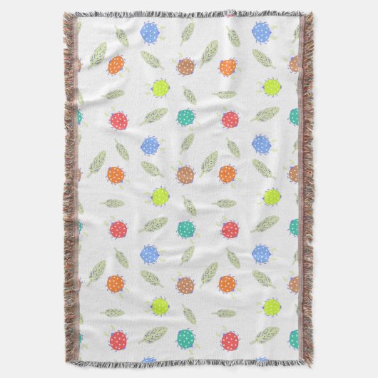 Niedliches Fehlermuster und Blätter Decke (Vorderseite Vertikal)