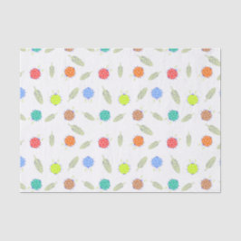 Niedliches Fehlermuster und Blätter Seidenpapier