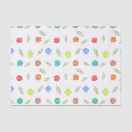 Niedliches Fehlermuster und Blätter Seidenpapier (Vorderseite)