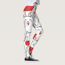 Niedliches Feiertags-Katzen-Muster Leggings