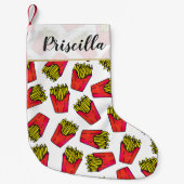 Niedliches Feinschmecker-Pommes-Fritesmuster Kleiner Weihnachtsstrumpf (Vorderseite)