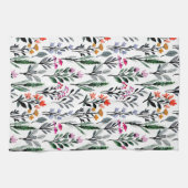 Niedliches feminines Blumenmuster Foliina weiß Geschirrtuch (Horizontal)